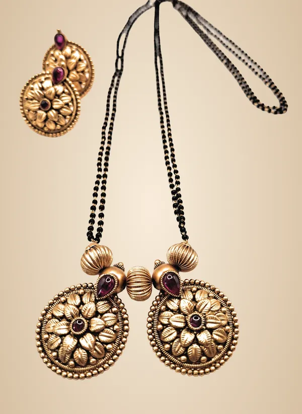 Gold_Polished_Alloy_And_Gold_Plated_And_American_Diamond_And_Artificial_Stones_Premium_Mangalsutra_Set_For_Women