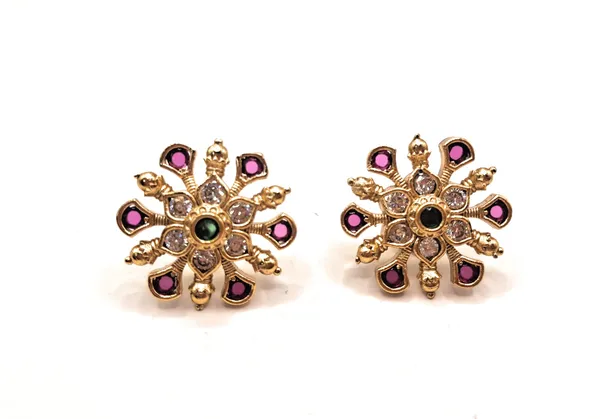 Ruby_And_Green_Alloy_And_Gold_Plated_Premium_Stud_Earrings_For_Women