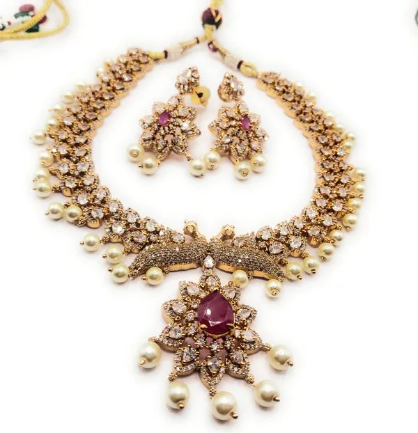 White_And_Red_Alloy_And_Gold_Plated_And_American_Diamond_And_Artificial_Stones_Premium_Jewellery_Set_For_Women