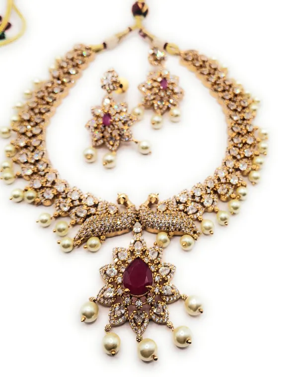 White_And_Red_Alloy_And_Gold_Plated_And_American_Diamond_And_Artificial_Stones_Premium_Jewellery_Set_For_Women