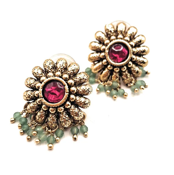 Red_And_Green_And_Gold_Alloy_And_Gold_Plated_Premium_Stud_Earrings_For_Women