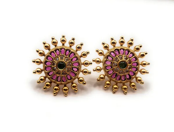 Red_And_Green_And_White_Alloy_And_Gold_Plated_Premium_Stud_Earrings_For_Women