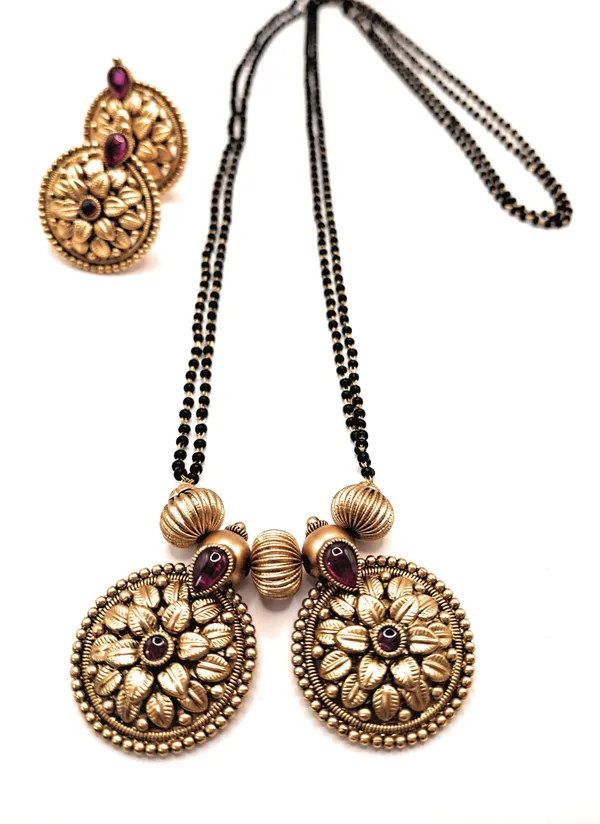 Gold_Polished_Alloy_And_Gold_Plated_And_American_Diamond_And_Artificial_Stones_Premium_Mangalsutra_Set_For_Women