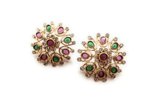 Red_And_Green_And_White_Alloy_And_Gold_Plated_Premium_Stud_Earrings_For_Women