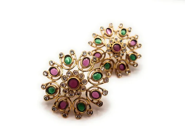 Red_And_Green_And_White_Alloy_And_Gold_Plated_Premium_Stud_Earrings_For_Women