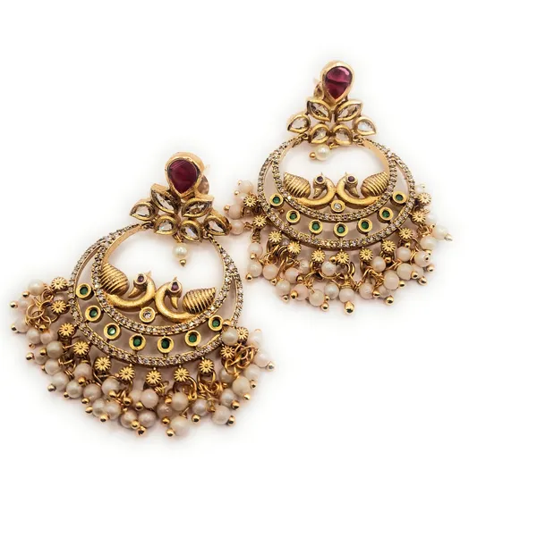 Red_And_Green_And_Pearl_Alloy_And_Gold_Plated_Premium_Chandbali_Earrings_For_Women