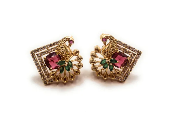 Red_And_Green_Alloy_And_Gold_Plated_Premium_Stud_Earrings_For_Women