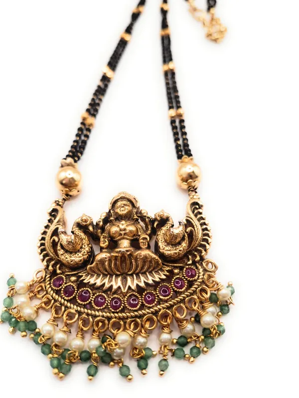 Gold_Polished_Alloy_And_Gold_Plated_And_Artificial_Stones_And_Black_Beads_Premium_Mangalsutra_For_Women
