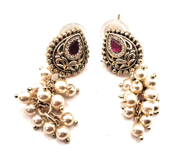Pearl_And_Ruby_Alloy_And_Gold_Plated_And_Artificial_Stones_And_Pearl_Premium_Drop_Earrings_For_Women
