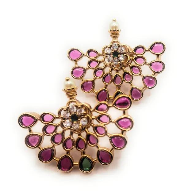 Red_And_Green_Alloy_And_Gold_Plated_Premium_Drop_Earrings_For_Women