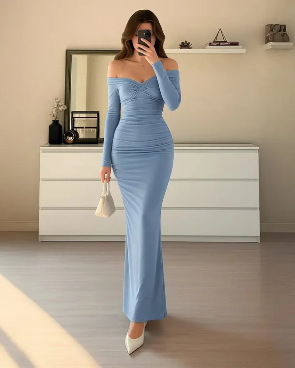 Sky_Blue_Polyester_Blend_Premium_Maxi_Dress_For_Women