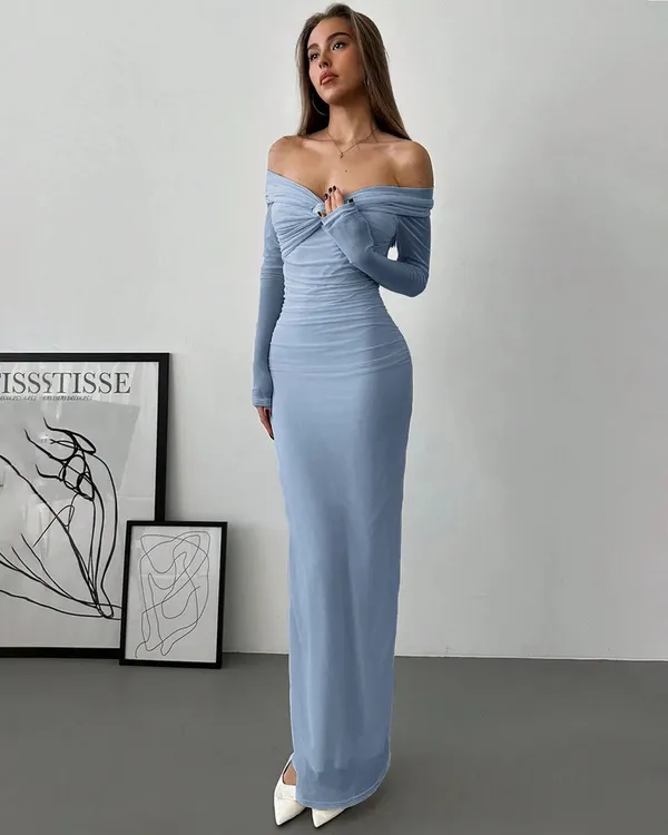 Sky_Blue_Polyester_Blend_Premium_Maxi_Dress_For_Women