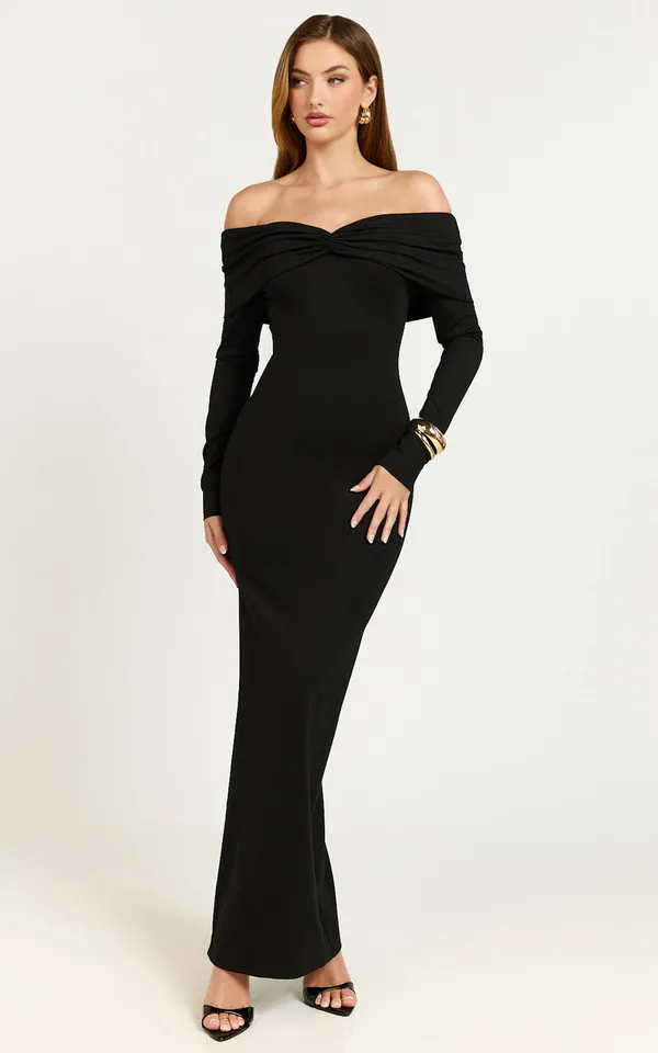 Black_Polyester_Blend_Premium_Dress_For_Women