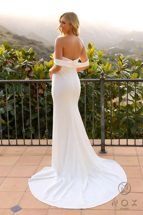 White_Polyester_Blend_Premium_Gown_For_Women