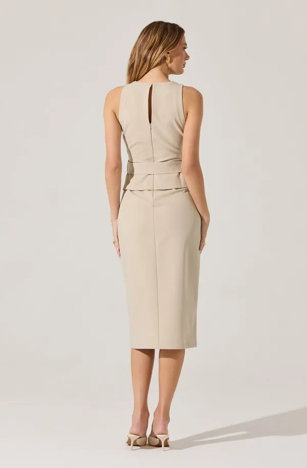 Beige_Polyester_Blend_Premium_Sheath_Dress_For_Women