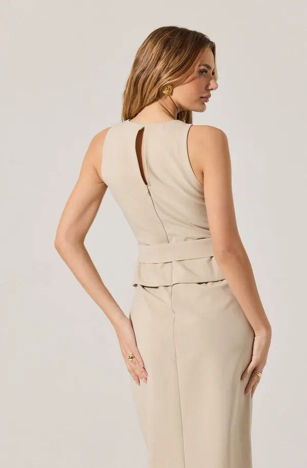 Beige_Polyester_Blend_Premium_Sheath_Dress_For_Women
