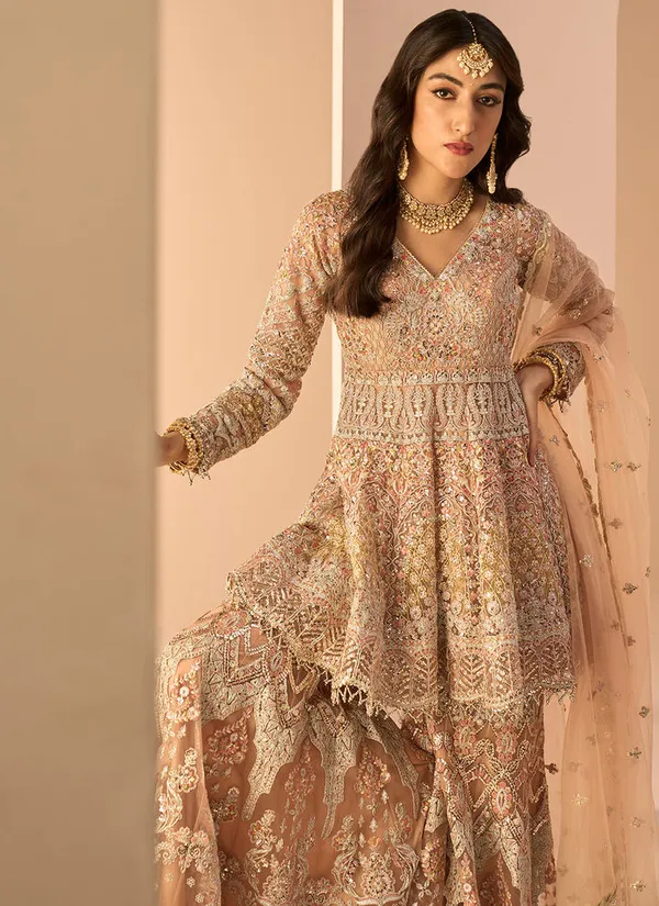 Gold_Cotton_Blend_Premium_Sharara_Set_For_Women