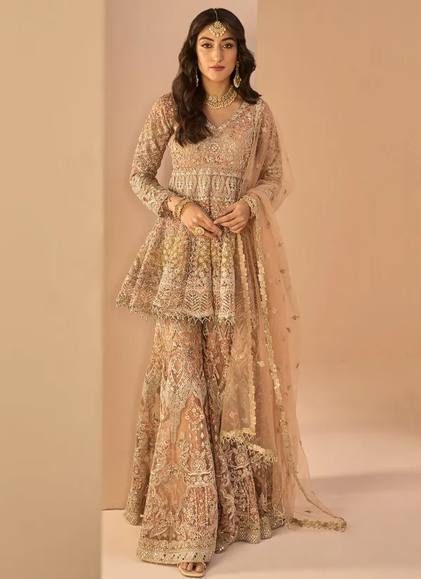 Gold_Cotton_Blend_Premium_Sharara_Set_For_Women
