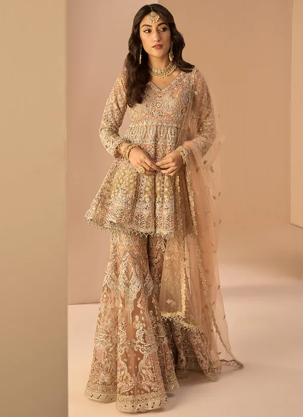 Gold_Cotton_Blend_Premium_Sharara_Set_For_Women