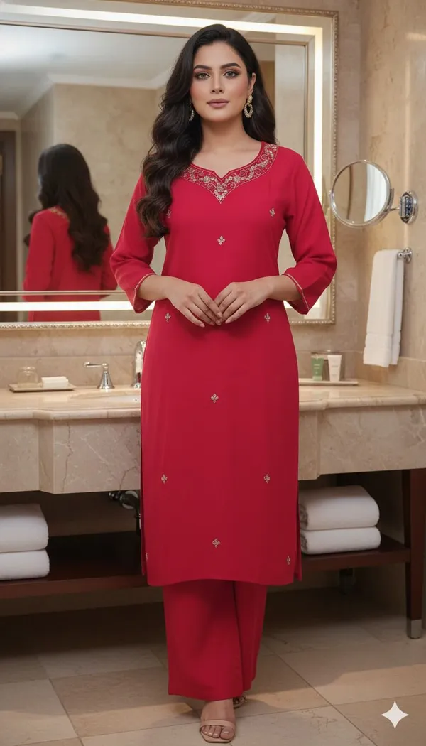 Pink_Cotton_Blend_Premium_Kurta_Set_For_Women