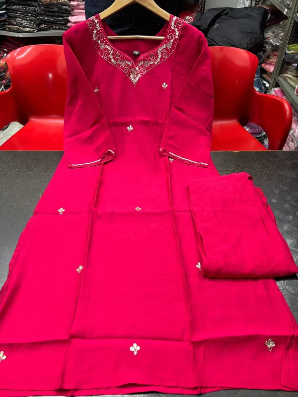 Pink_Cotton_Blend_Premium_Kurta_Set_For_Women