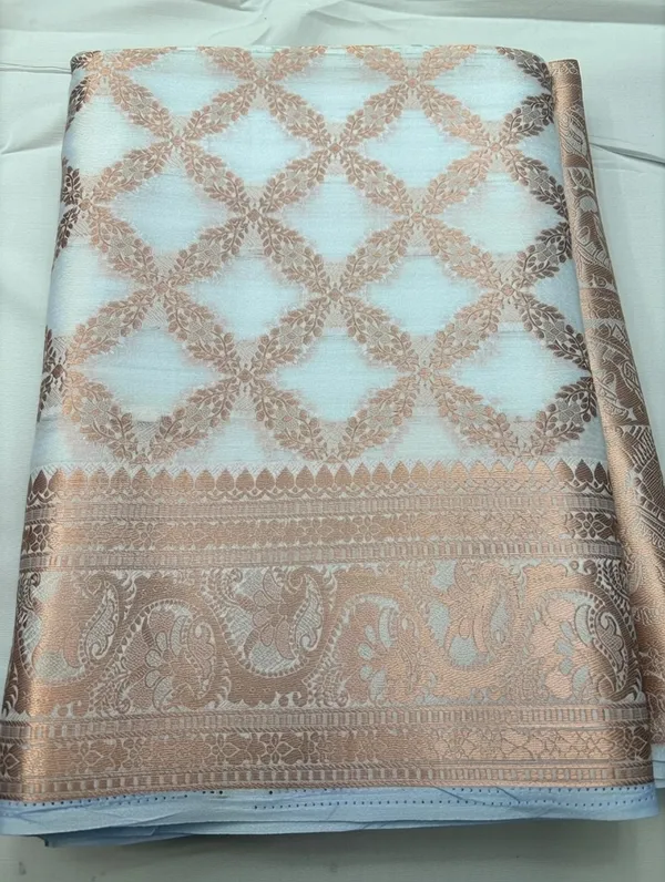 Blue_Silk_Viskos_Cross_Design_Saree_For_Women