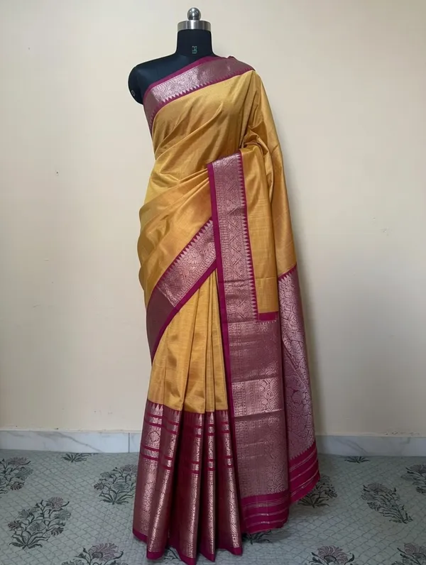 Yellow_Cotton_Kavika_Border_Design_Saree_For_Women