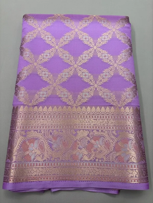 Purple_Silk_Viskos_Cross_Design_Saree_For_Women