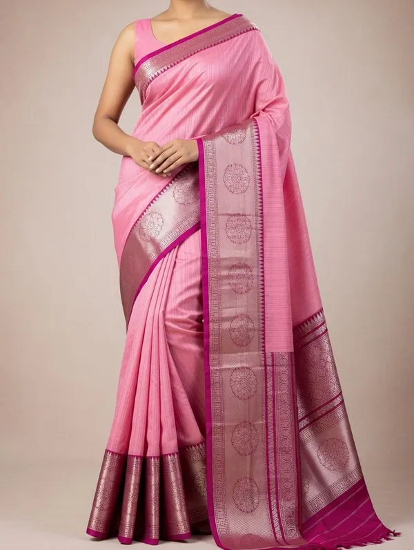 Pink_Cotton_Kavika_Border_Design_Saree_For_Women