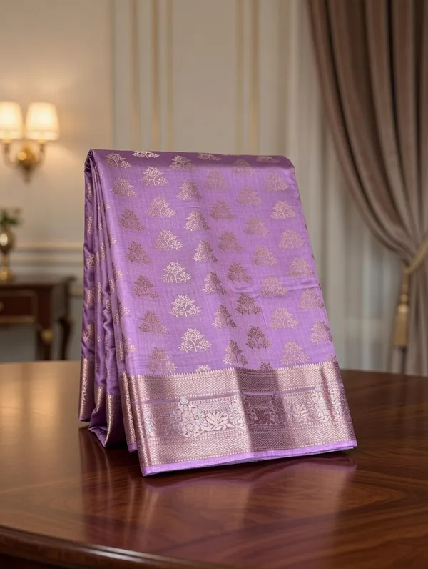 Pink_Silk_Viskos_Tree_Boota_Saree_For_Women