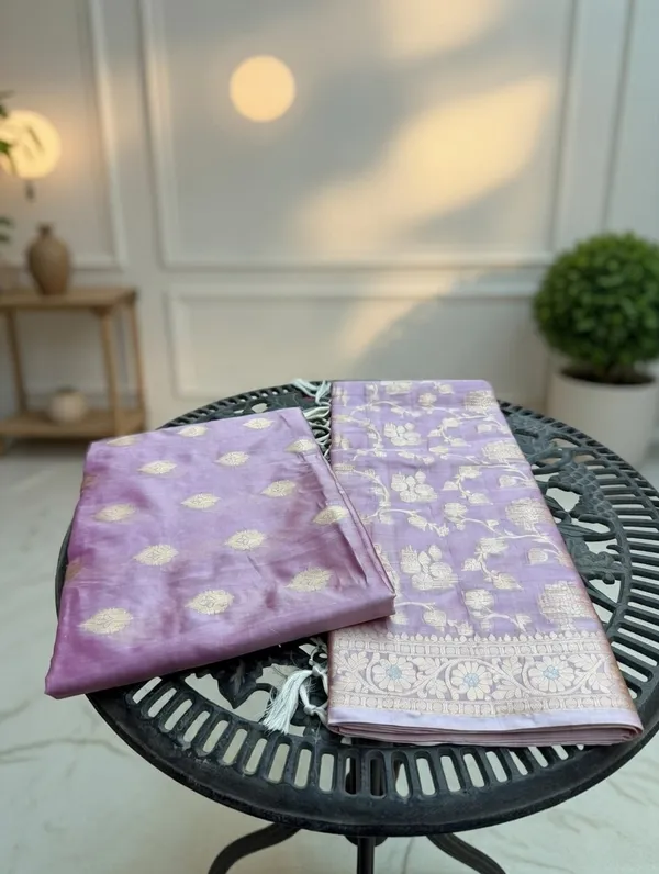 Mauve_Silk_Boota_Kurti_And_Jaal_Design_On_Dupatta_Unstitched_Suit_For_Women