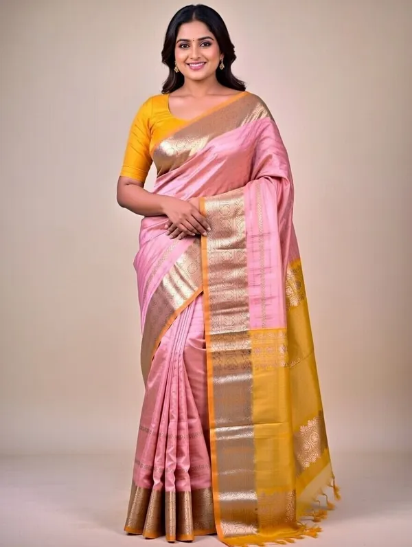 Pink_Cotton_Silk_Kavika_Lining_Design_Saree_For_Women