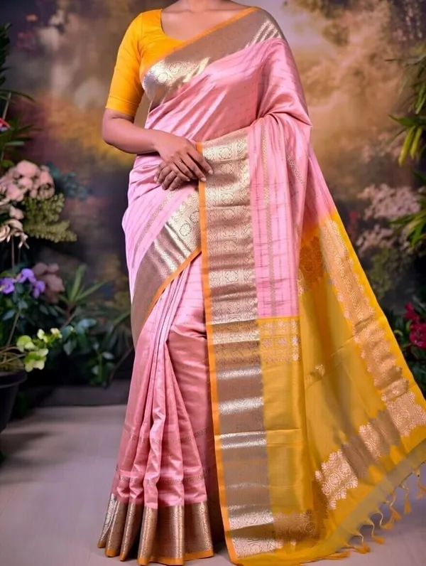 Pink_Cotton_Silk_Kavika_Lining_Design_Saree_For_Women