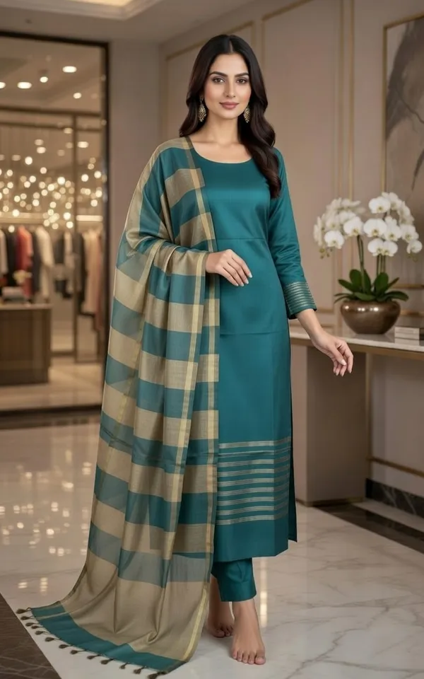 Green_Silk_Plain_Lining_Design_Unstitched_Suit_For_Women