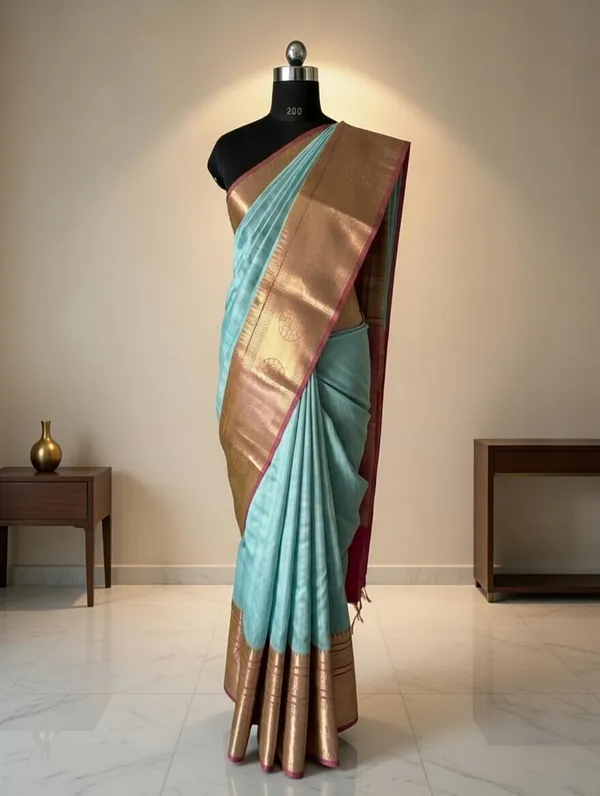 Blue_Cotton_Kavika_Border_Design_Saree_For_Women