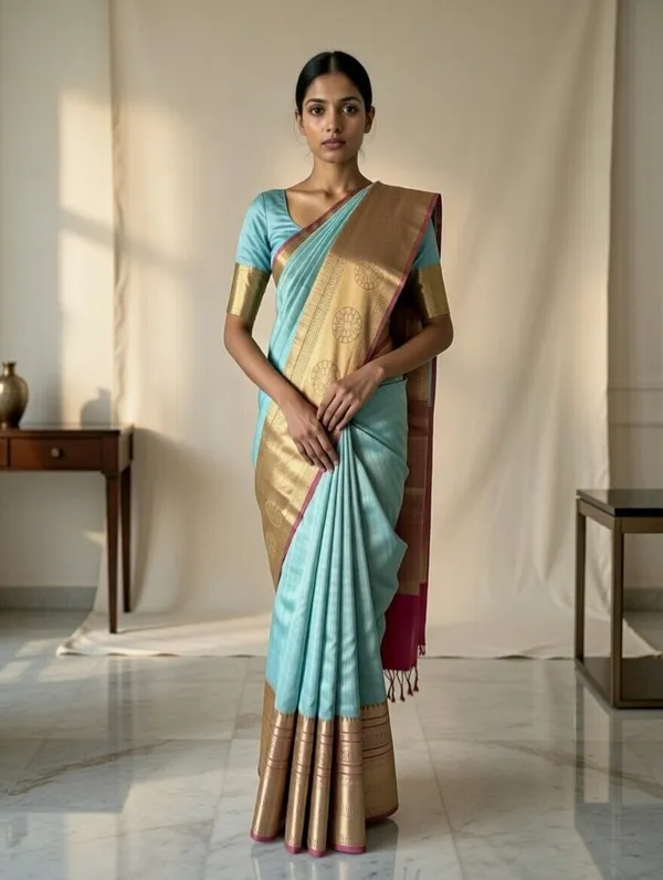 Blue_Cotton_Kavika_Border_Design_Saree_For_Women