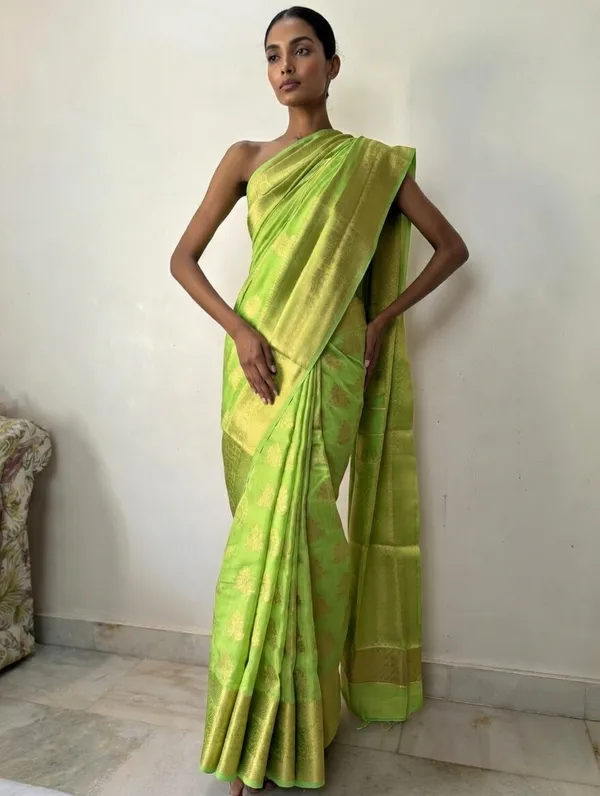 Green_Silk_Viskos_Tree_Boota_Saree_For_Women