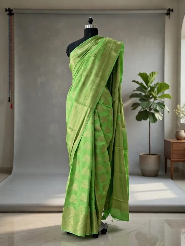 Green_Silk_Viskos_Tree_Boota_Saree_For_Women
