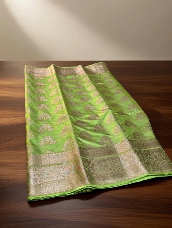 Green_Silk_Viskos_Tree_Boota_Saree_For_Women