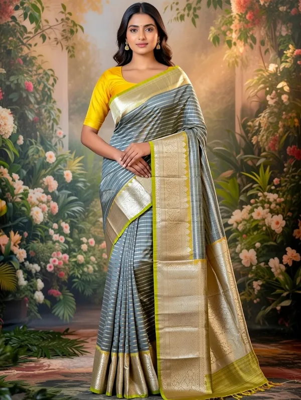 Grey_Cotton_Silk_Kavika_Lining_Design_Saree_For_Women