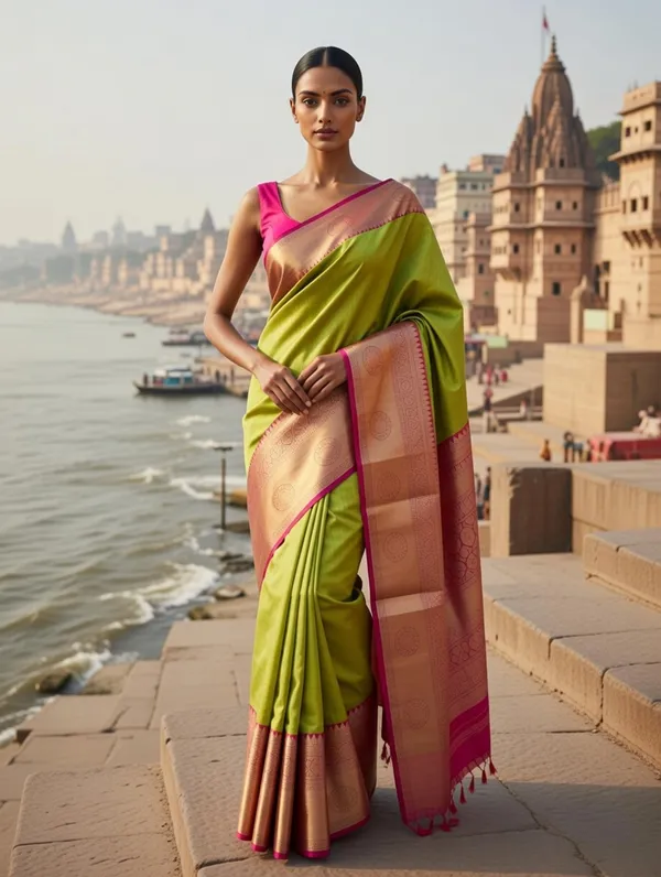 Green_Cotton_Kavika_Border_Design_Saree_For_Women
