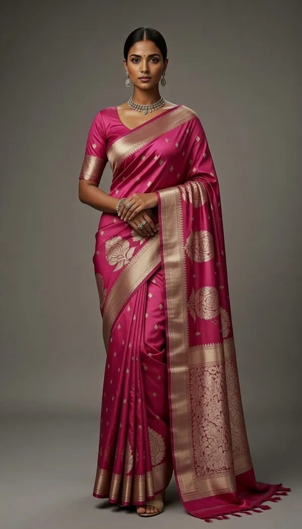 Magenta_Silk_Hand_Kataan_Design_Saree_For_Women