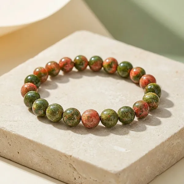 Green_And_Pink_Unakite_Crystal_Stone_Bracelet_For_Helps_You_Release_Negativity,_Cultivate_Emotional_Resilience,_And_Encourage_Personal_Growth