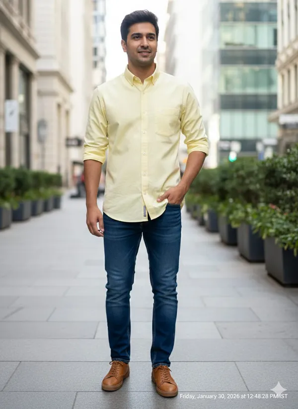 Banana_Yellow_Cotton_Plain_Shirt_Full_Sleeves_For_Men