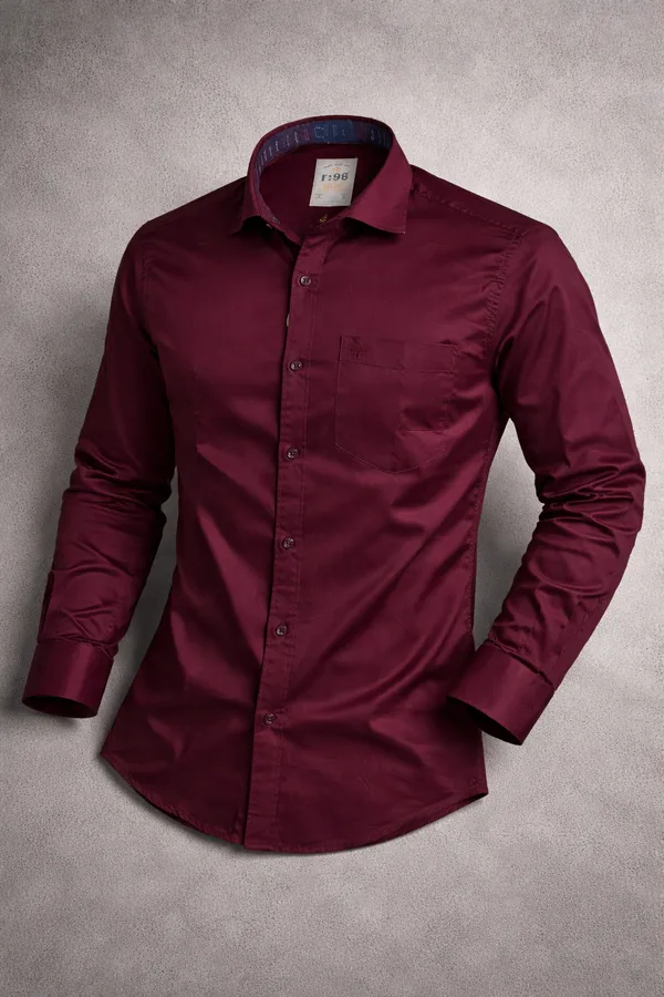 Maroon_Cotton_Plain_Shirt_Full_Sleeves_For_Men