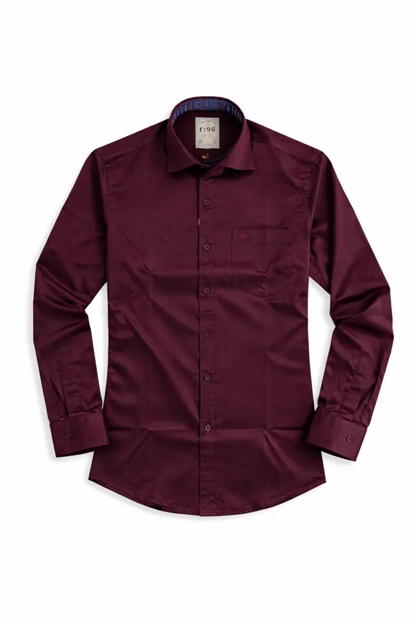 Maroon_Cotton_Plain_Shirt_Full_Sleeves_For_Men