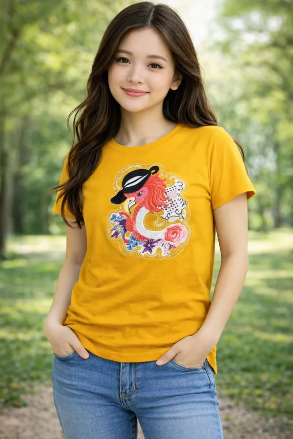 Yellow_Cotton_Regular_Fit_Tshirt_for_Girls
