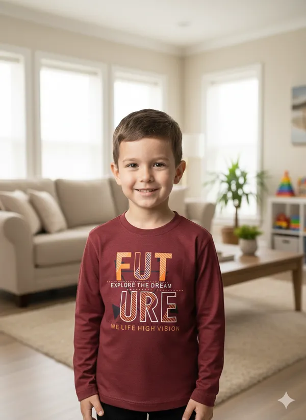 Maroon_Cotton_Premium_Full_Sleeves_Tshirt_For_Kids