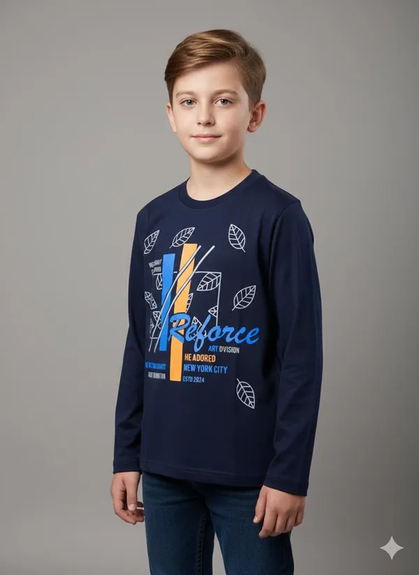 Navy_Blue_Cotton_Premium_Full_Sleeves_Tshirt_For_Kids