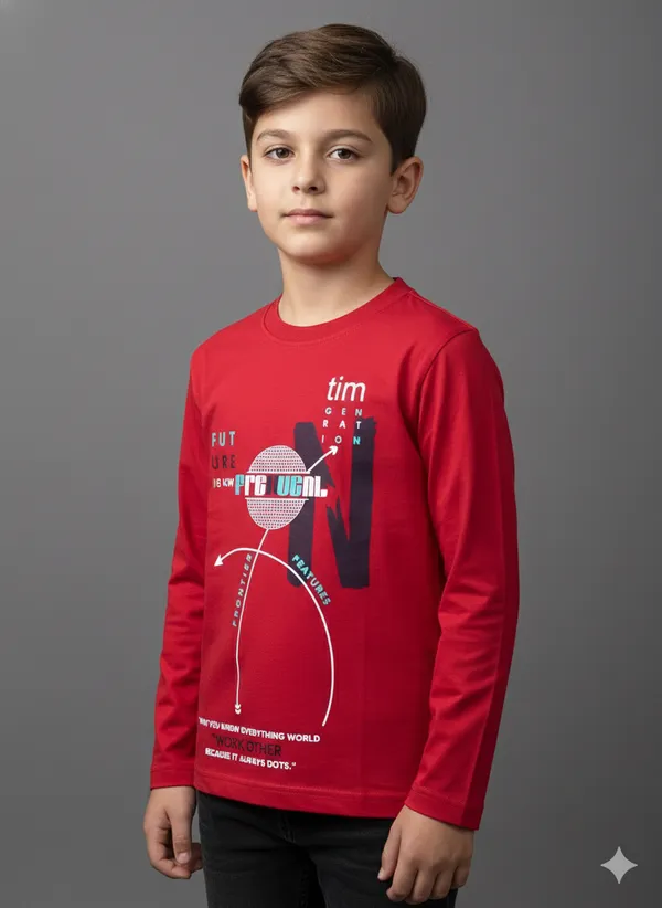 Red_Cotton_Premium_Full_Sleeves_Tshirt_For_Kids